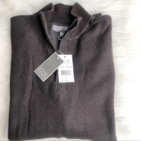 Ike Behar Other - Ike by Ike Behar Zip Waffle-Pique Men Sweater SzXL